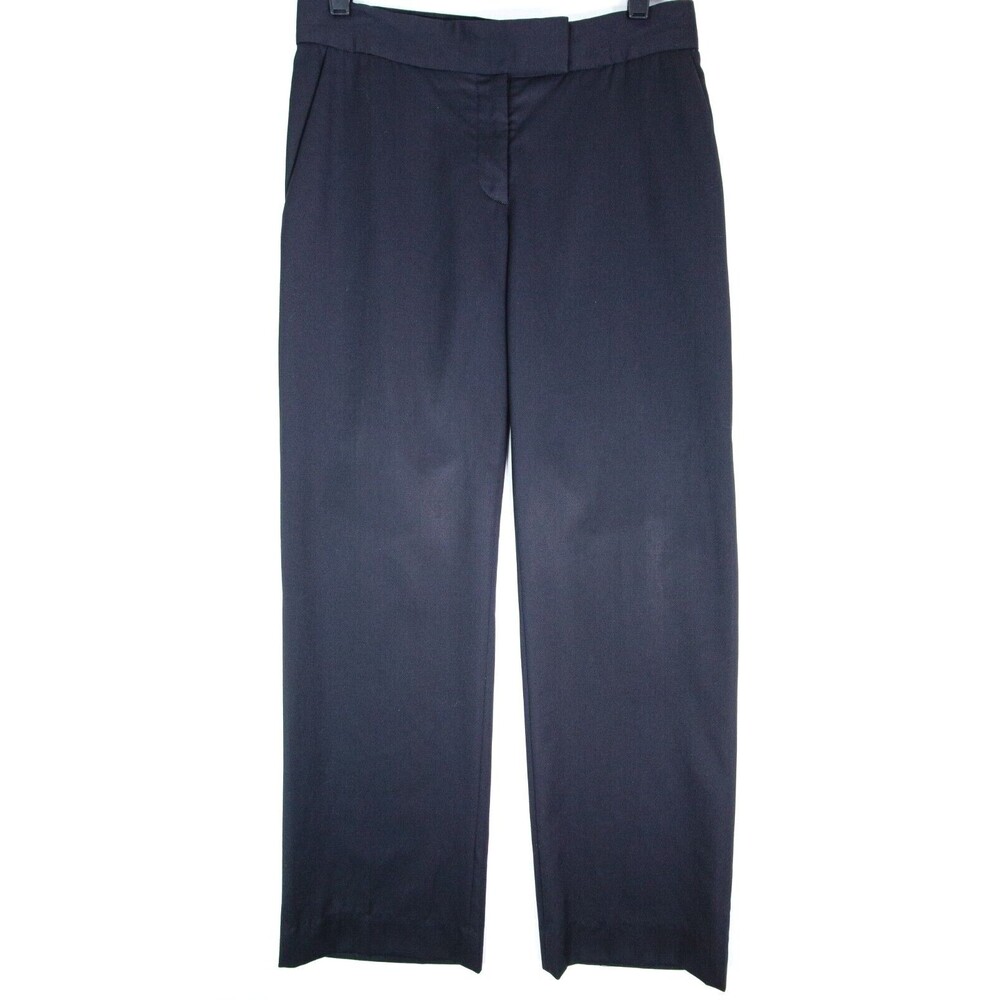 Stella McCartney Women's High Rise Pleated Dress Pants Black Wool Size 38